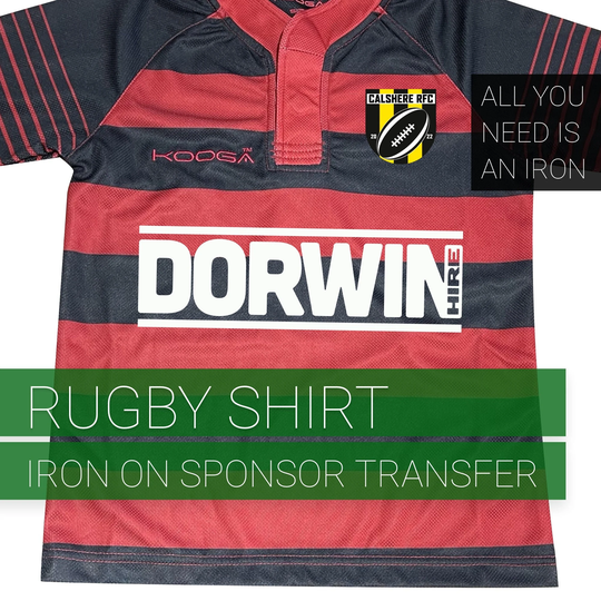 Rugby Shirt Sponsor Transfer, Iron On Badge, Club Decal, Decals, Add Kit To