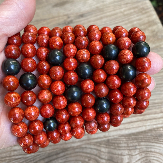 Red Sponge Coral & Shungite Grounding Bracelet Ws277