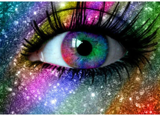 Diamond Art Kit - 56Pc Toolkit & Rainbow Eye Poster