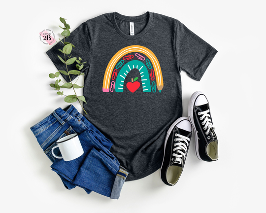 Teacher Pencil Rainbow Shirt, Life Kindergarten Teacher, Back To School Funny Shirt