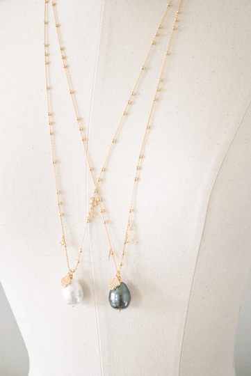 Pearl Necklace, Freshwater Pearls, Long Necklace, Gold Necklace, Beaded Necklace, Dainty Necklace, Boho Gold Necklace, Large