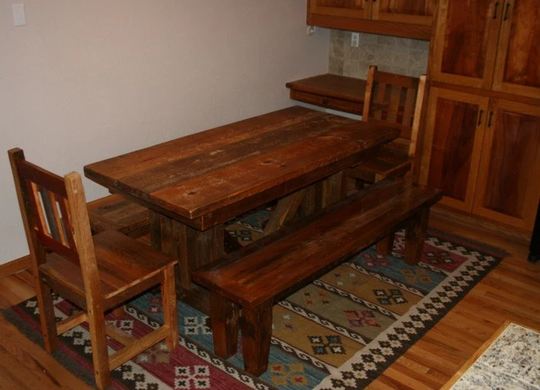 Barnwood Dining Table - Reclaimed Wood Table 5 Foot