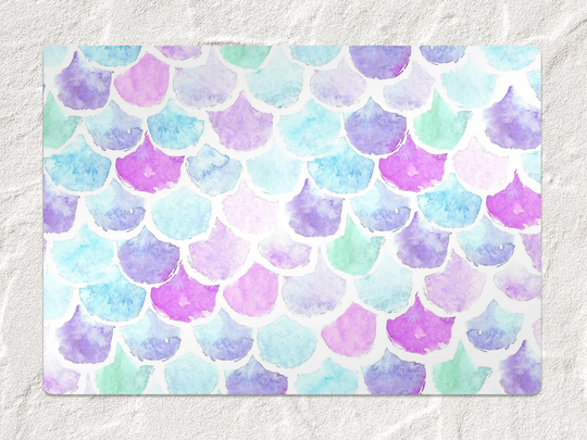Watercolors Callop Chair Mat, Purple Vinyl Floor Blue Protective Abstract Splat Pvc Decorative Gift Idea