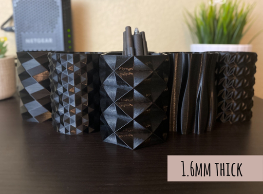 V2 | Thicker Solid Black Pencil Holders Rc Pen 3D Printed 1.6mm Thick