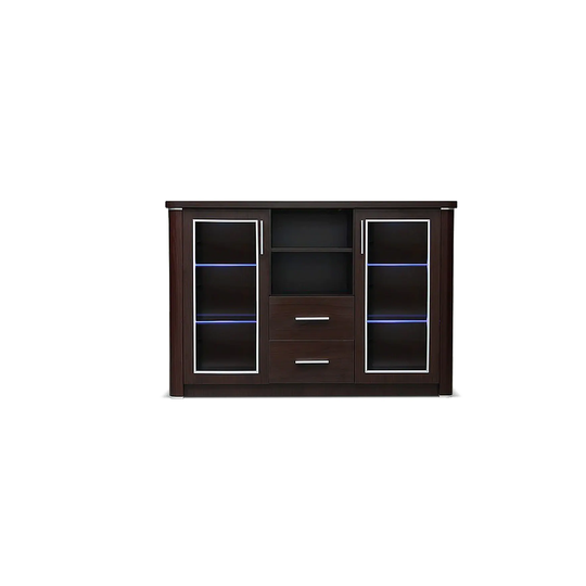 Luxor 53" 2-Drawer Sideboard/ Buffet with Glass Doors & LED Glass Shevles