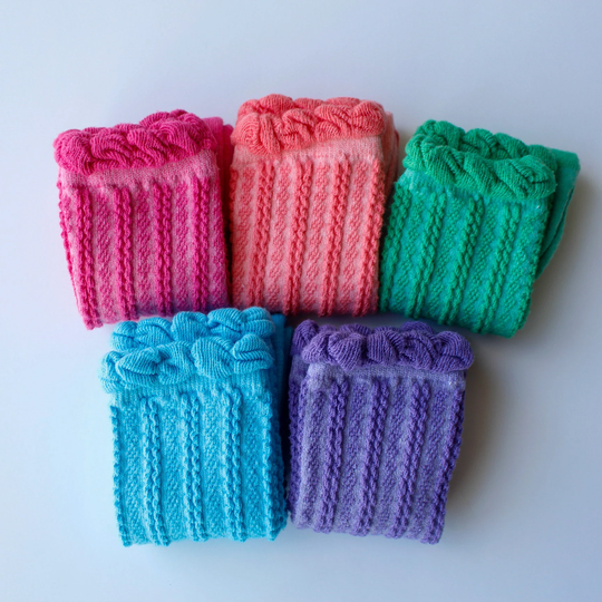 Spring 2022 Colored Ruffle Top, Limited Edition Hand Dyed Knee High Socks, Baby Girls Sock, Colorful Socks