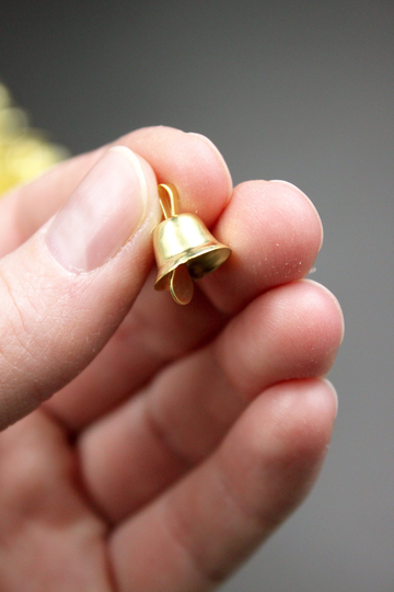 Jingle Bells - Miniature Gold 1 1/2 cm X Tiny Liberty For Holiday Ornaments, Mini Wreath, Christmas Kid Craft 50 Or 100 Pcs