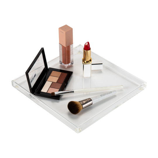 Organize It All Acrylic Clear Accessory Tray - 8" x 8" x 0.5"