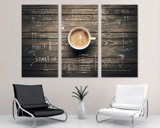 Cup Of Coffee Wall Art Canvas Print. Coffee Shop Decor, Art, Table Art Print -Giclee Home Office Decor