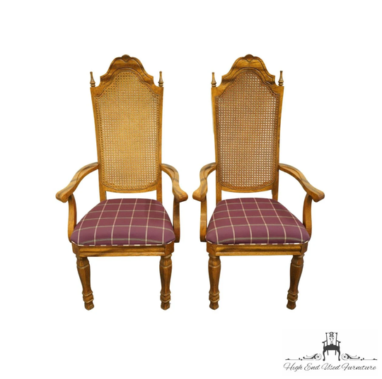 Set Of 2 Drew Furniture Italian Neoclassical Tuscan Style Dining Arm Chairs
