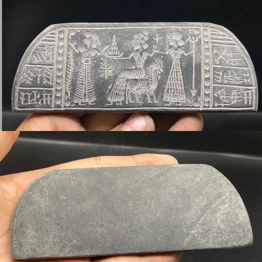 Antique Old Jasper Stone Unique Ancient Roman Greek History Engraved Early Form Writing Tablet Relief