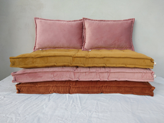 Floor Cushion, Sofa, Bench Cushion, Daybed Window Seat Quilted Cushion Velvet Japanese Futon Floor Seating, Pillow