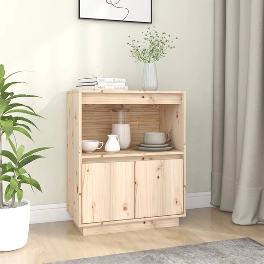 vidaXL Sideboard 23.6"x13.4"x29.5" Solid Wood Pine