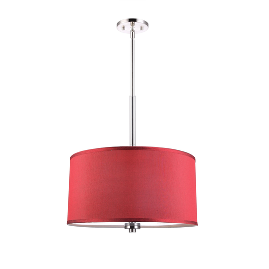 Woodbridge Lighting 13420STNLE Drum 18" Shade Pendant w/ Embedded LED Cluster