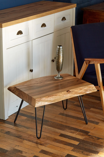Coffee Table, Walnut Wood Tables, Side End Slab, Rustic Mid Century Modern Table
