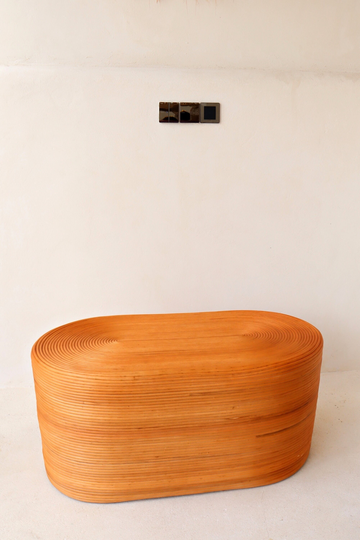 Joyce Rattan Oval Coffee Table