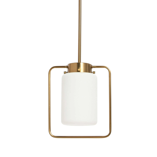 Robert Stevenson Lighting Ezra - Metal and Frosted Glass Convertible Flush Mount/Pendant Ceiling Light
