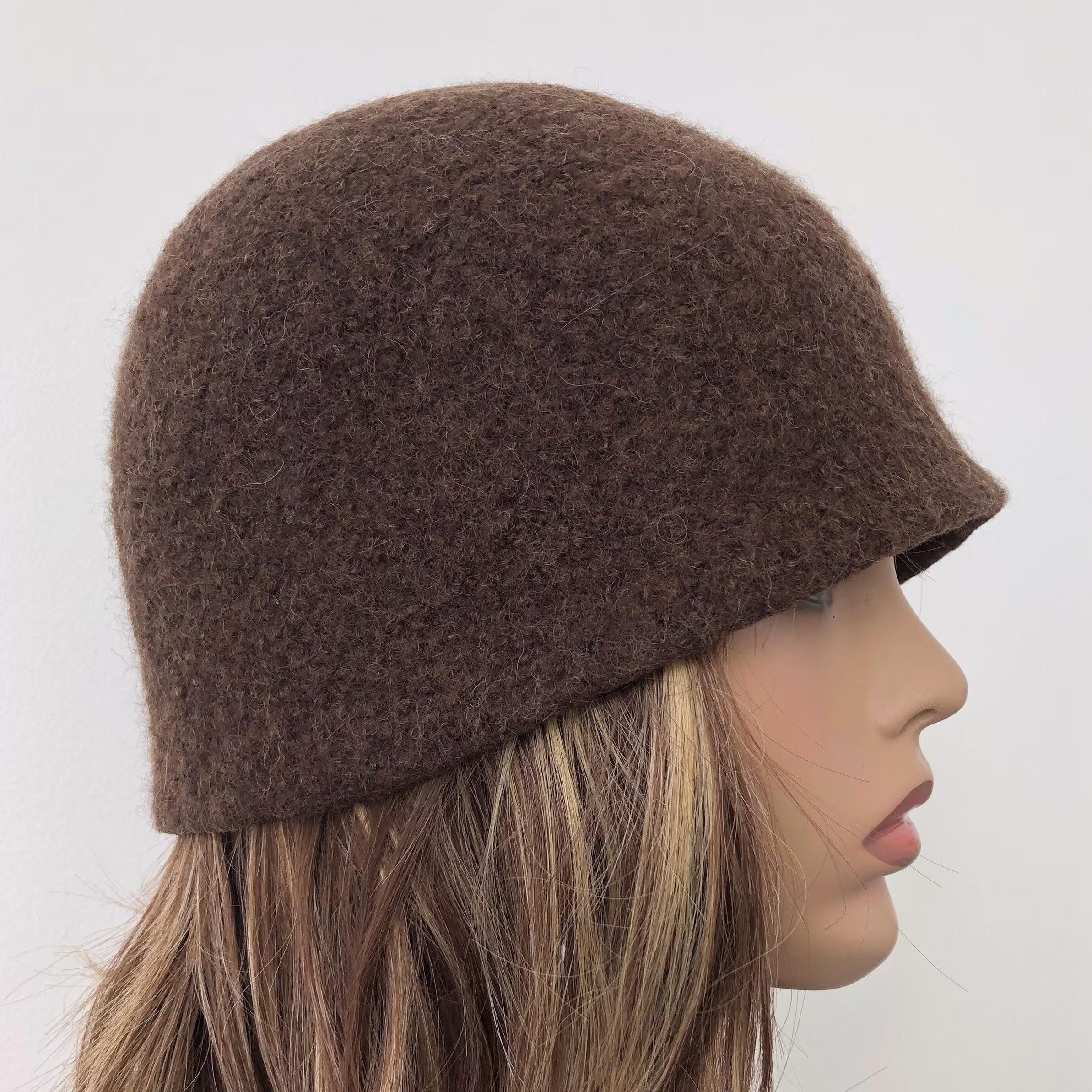 Small Unisex Wool Beanie, Beanie Women, Felted Hat, Cloche, Handmade Felt Hat Size 21" Up To 21.5"