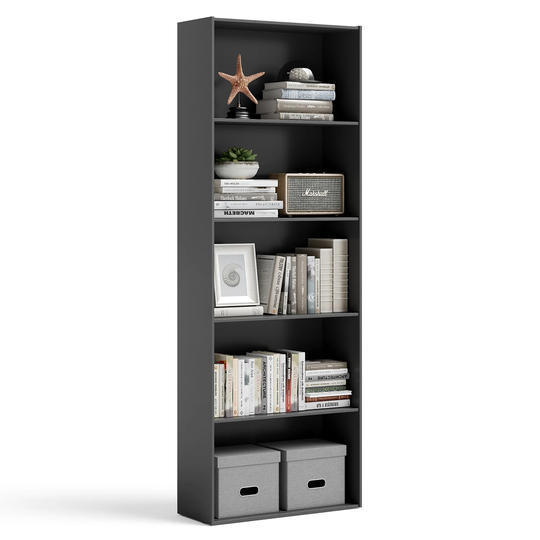 Costway 5-Shelf Storage Bookcase Modern Multi-Functional Display