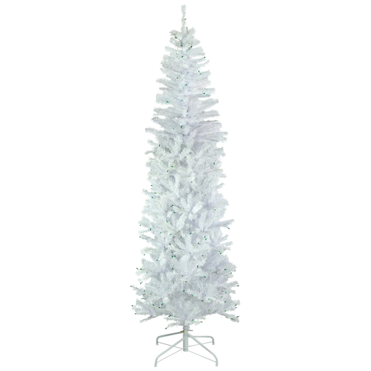 6.5' Woodbury White Pine Pencil Artificial Christmas Tree Green Lights - 6.5 Foot