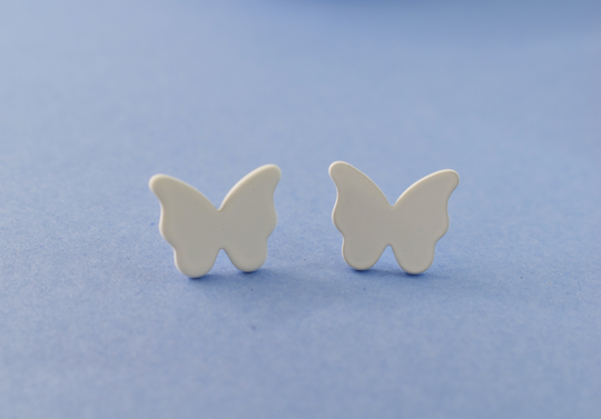 Color Earrings, Ce-Ear07Bf, 2Pcs, Matte Enamel Coated Brass, Colored Butterfly Butterfly 12x10mm, Titanium Post