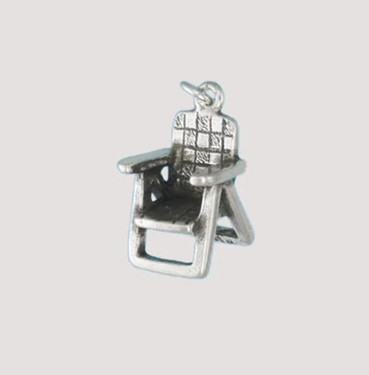 sterling Silver Lawn Chair Charm Pendant Beach