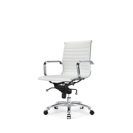 Divie Low-back office chair with Arm- White
