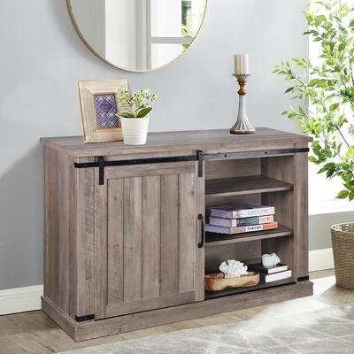 Donaldina 47 In. Saw Cut-Off White Buffet Table Sideboard