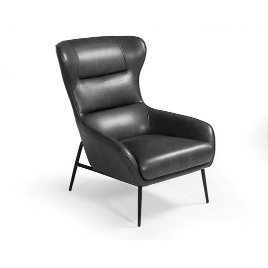 Divani Casa Susan Modern Dark Grey Leatherette Lounge Chair