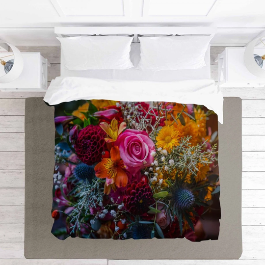 Colorful Floral Comforter Bouquet Duvets Multi Color Duvet Covers Flower Design Comforters Decoration Bedding