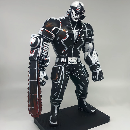 Unique Build Black White Pencil Drawing Style 1/7 Statue, Hand Made Clay Art
