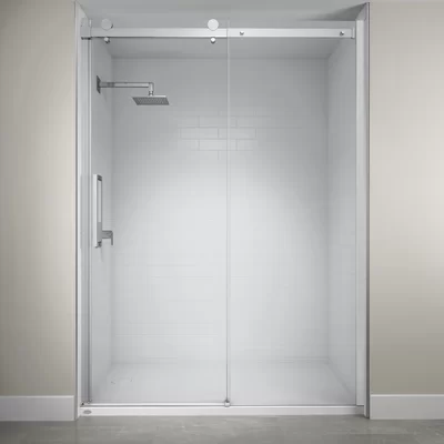 60" x 79" Single Sliding Semi-Frameless Shower Door
