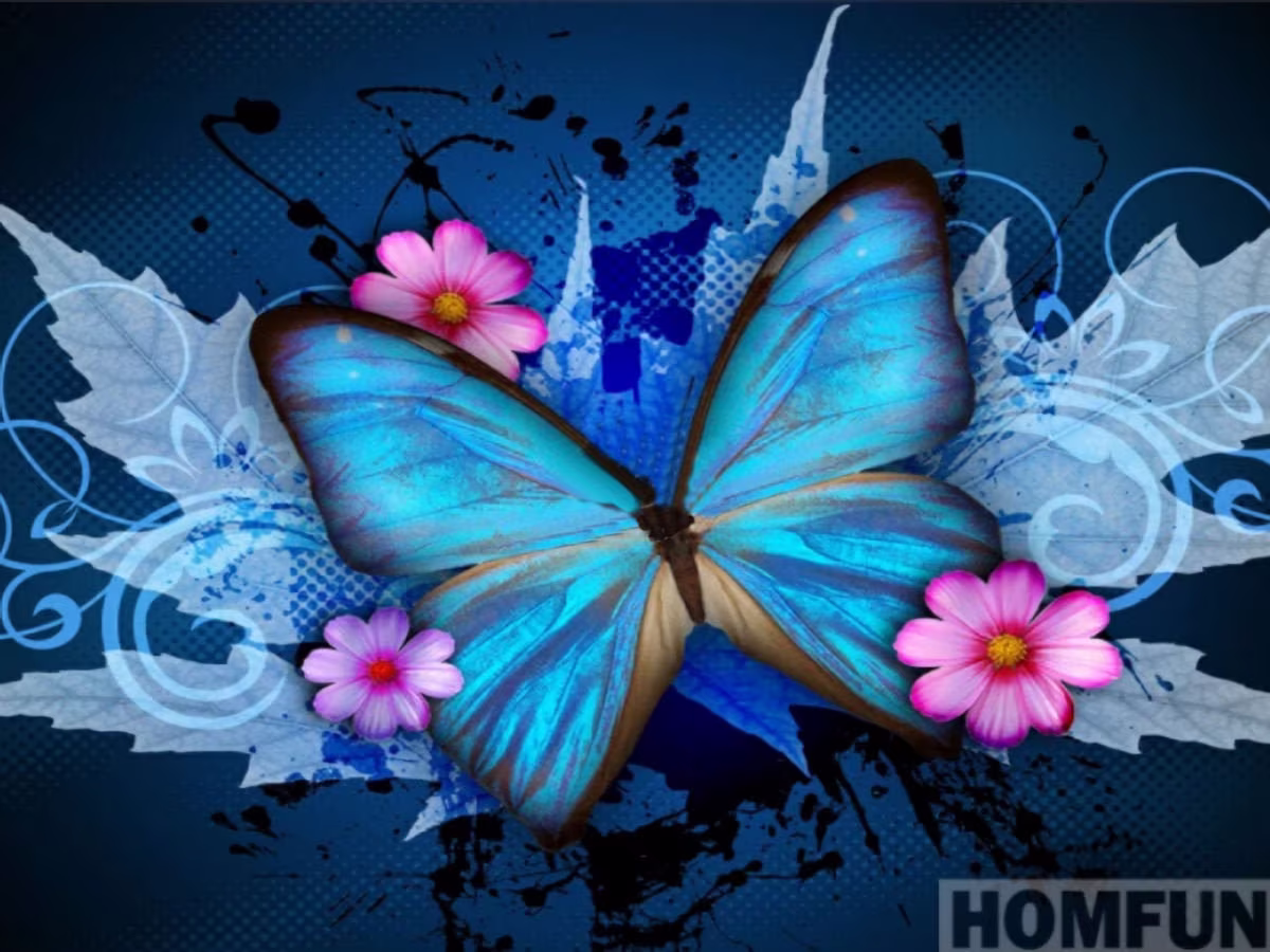 Blue Butterfly Diy 5D Diamond Painting Kit Full Square & Round Drill