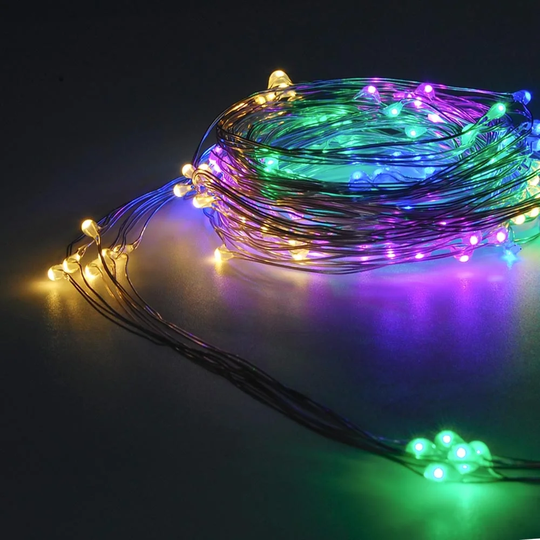 Fuji Labs 120L Mini LED 2-Meter 6-Strip Multi-Color Multi-Mode Battery Powered String Light - Multi Color - 2 Meter
