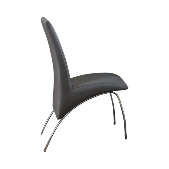 Side Chair-Steel Tube, Gray Finish, Set Of 2 - 30.5 H x 25.5 W x 16.5 L Inches