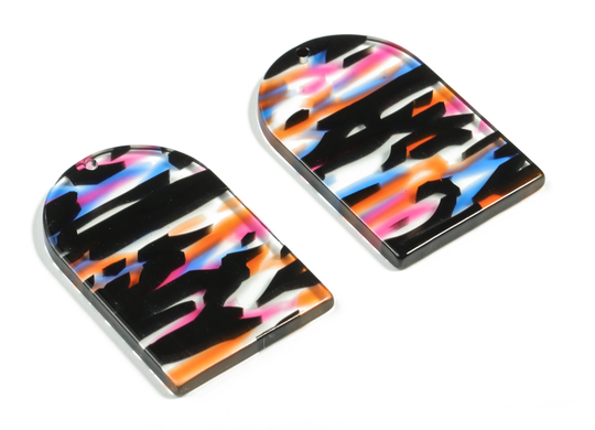 Acrylic D Earring Charms - Colorful Pendant Finding Diy Jewelry Supplies Color Codea565 40.01x25.61x2.93mm Ac2229-A565