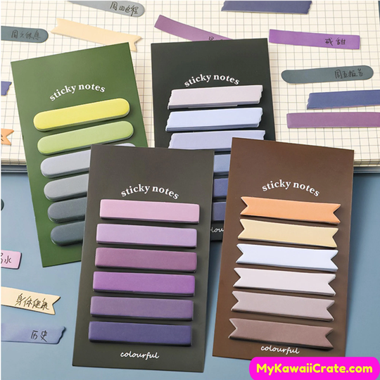 Color Coordinated Self Adhesive Index Notes ~ Sticky Notes, Finger Tabs, Memo Bookmarks Highlight