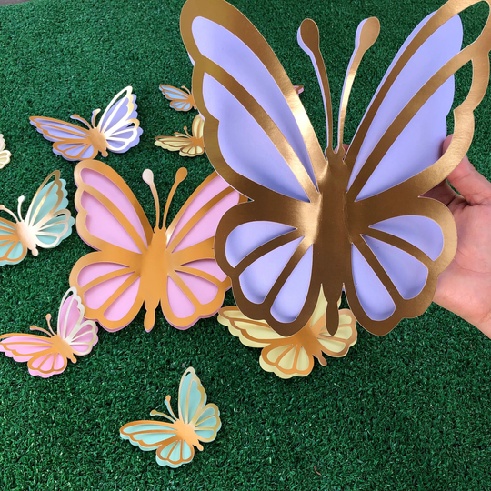 Set Of 8 3D Butterflies For Birthday Decoration, Wall Art Table, Nursery Decor, Baby Shower, Butterfly Backdrop Event Decoration