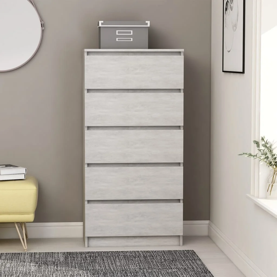 Drawer Sideboard Concrete Gray 23.6"x13.7"x47.6" Chipboard