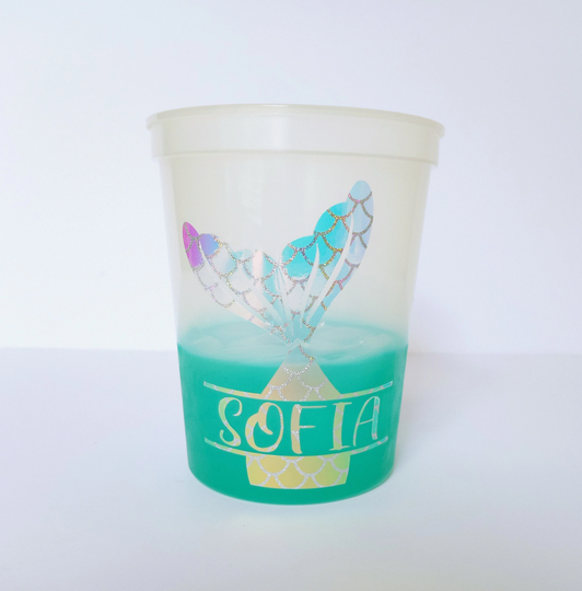 Mermaid Tail Color Changing Cup | 16 Oz. Stadium Birthday Beach Sea Party Favors & Ideas Kids