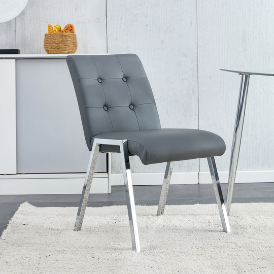 Grid Shaped Armless High Back Dining Chair Side Chair Accent Chair (Set of 2)