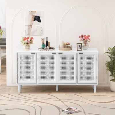 Storage Sideboard With Artificial Rattan Door