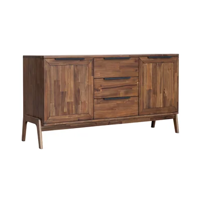 Vanfleet 63" Wide 3 Drawer Acacia Wood Sideboard