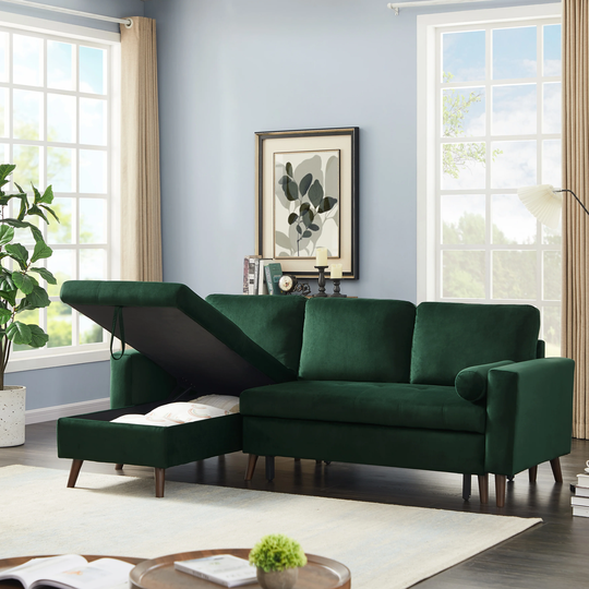 Sectional Storage Sofa with Storage Chaise Left/Right Handed Chaise