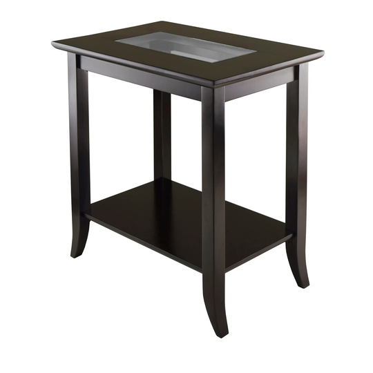 Genoa Rectangular End Table, Espresso - 23.94 x 16.3 x 25.04 inches