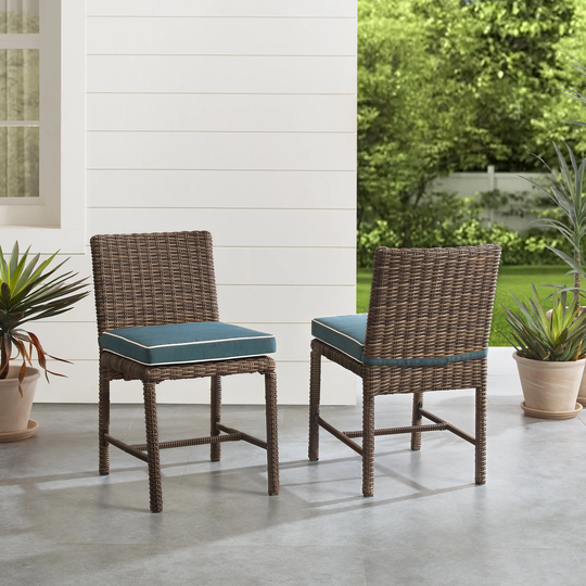 Bradenton 2Pc Outdoor Wicker Dining Chair Set