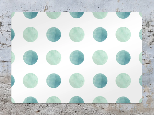 Watercolor Big Dots Chair Mat, White Vinyl Floor Green Protective Abstract Splat Pvc Decorative Comfort Mat