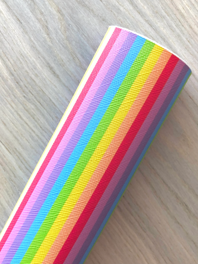 Color Strips, Rainbow Color, Printed Faux Leather, Materials For Hair Bows, Earrings, 11.75x8