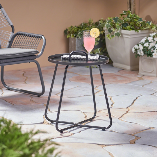 Madelyn Modern Outdoor Aluminum Side Table by Christopher Knight Home