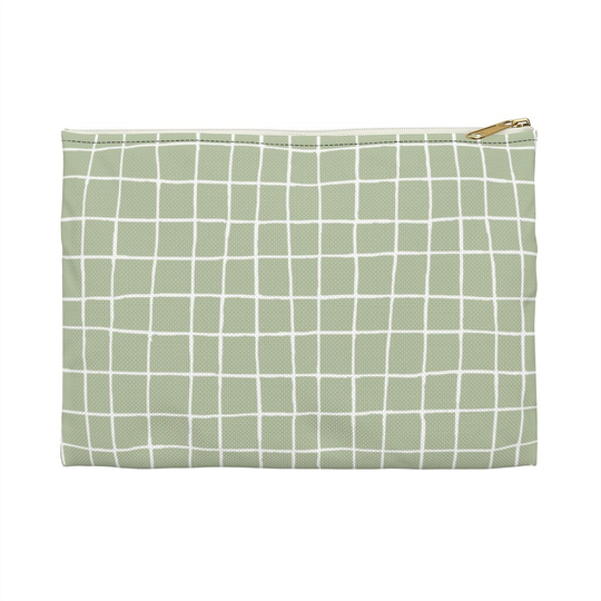 Geometrical Accessory Pouch Sage Green Cosmetic Bag Modern Pouch Boho Makeup Minimalistic Accesory Pencil Travel